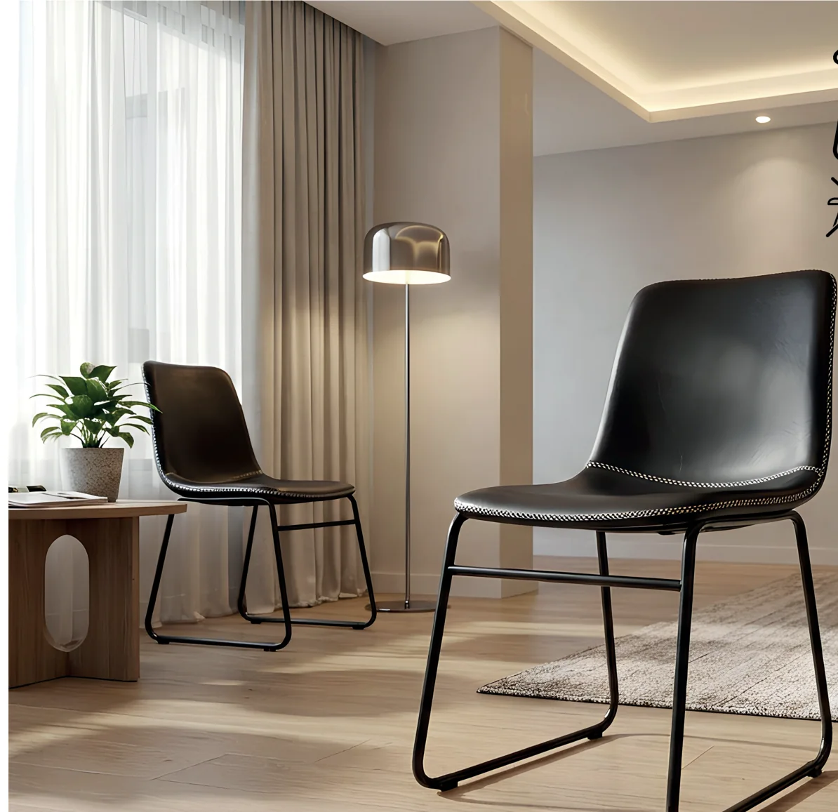 Silla Verner BP Fija en un ambiente decorado