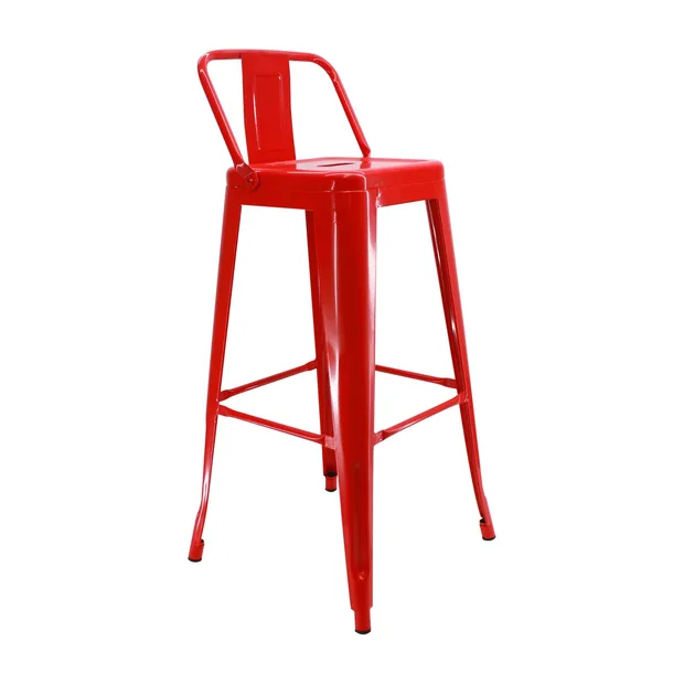Butaco Alto Titan tipo Tolix Rojo