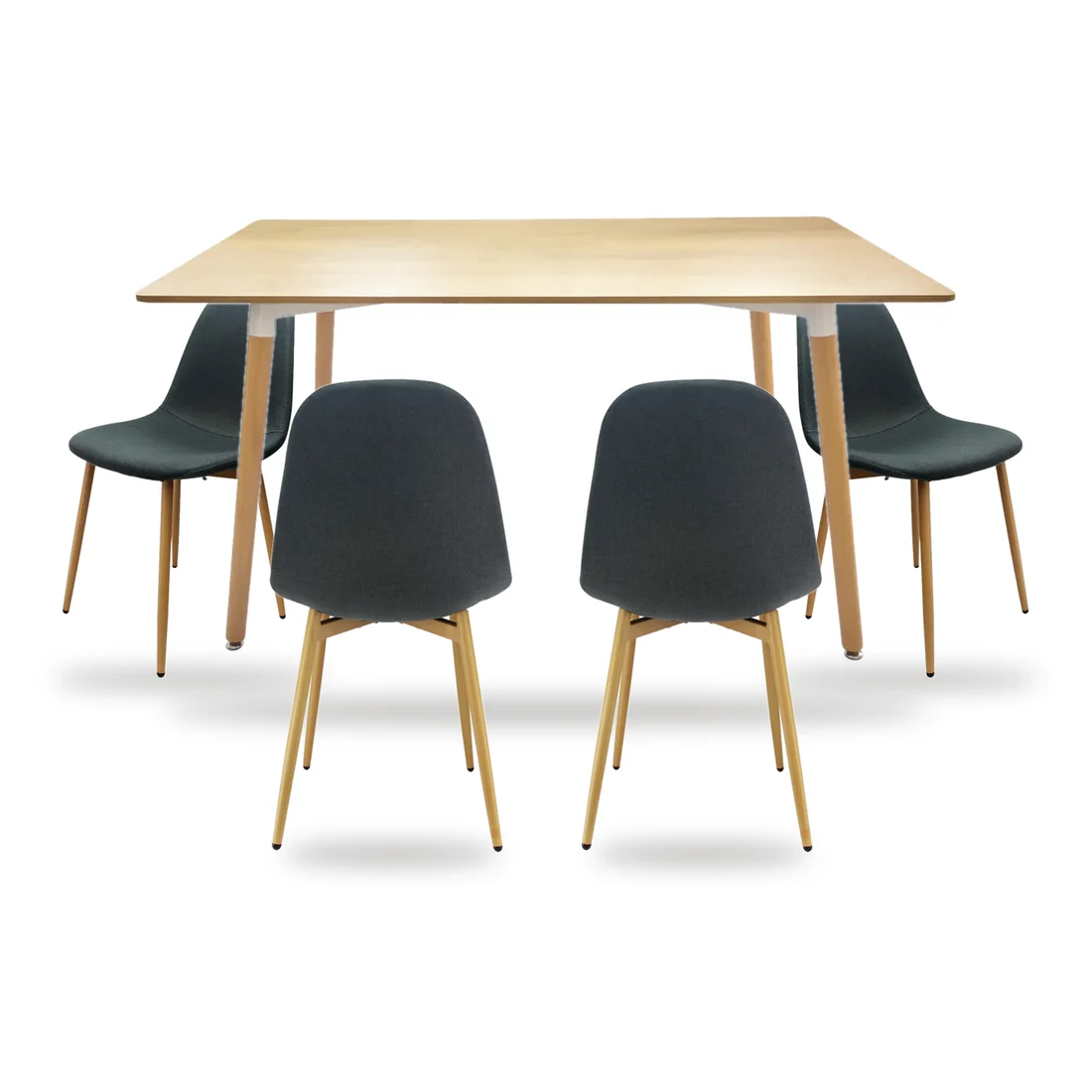 Comedor Bravus + 4 sillas Charla Grafito
