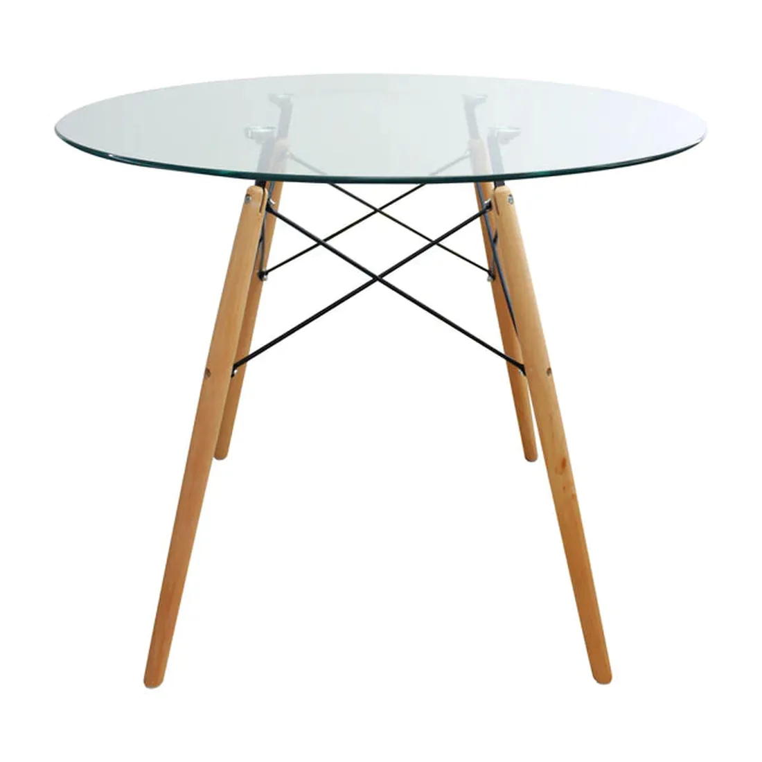 Mesa Comedor DKR Redonda Tapa de Cristal