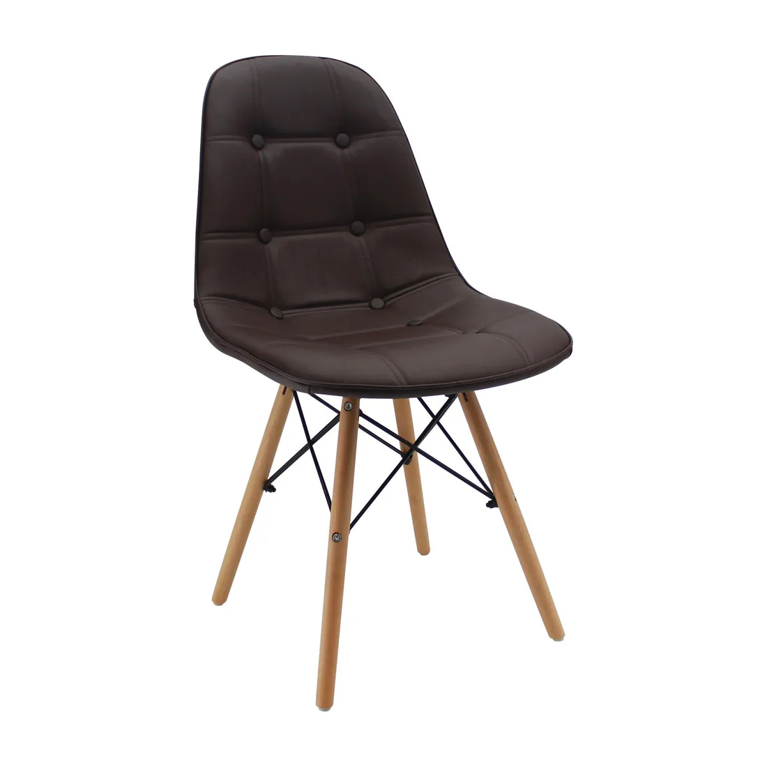 Silla DKR Botones tipo Eames Café