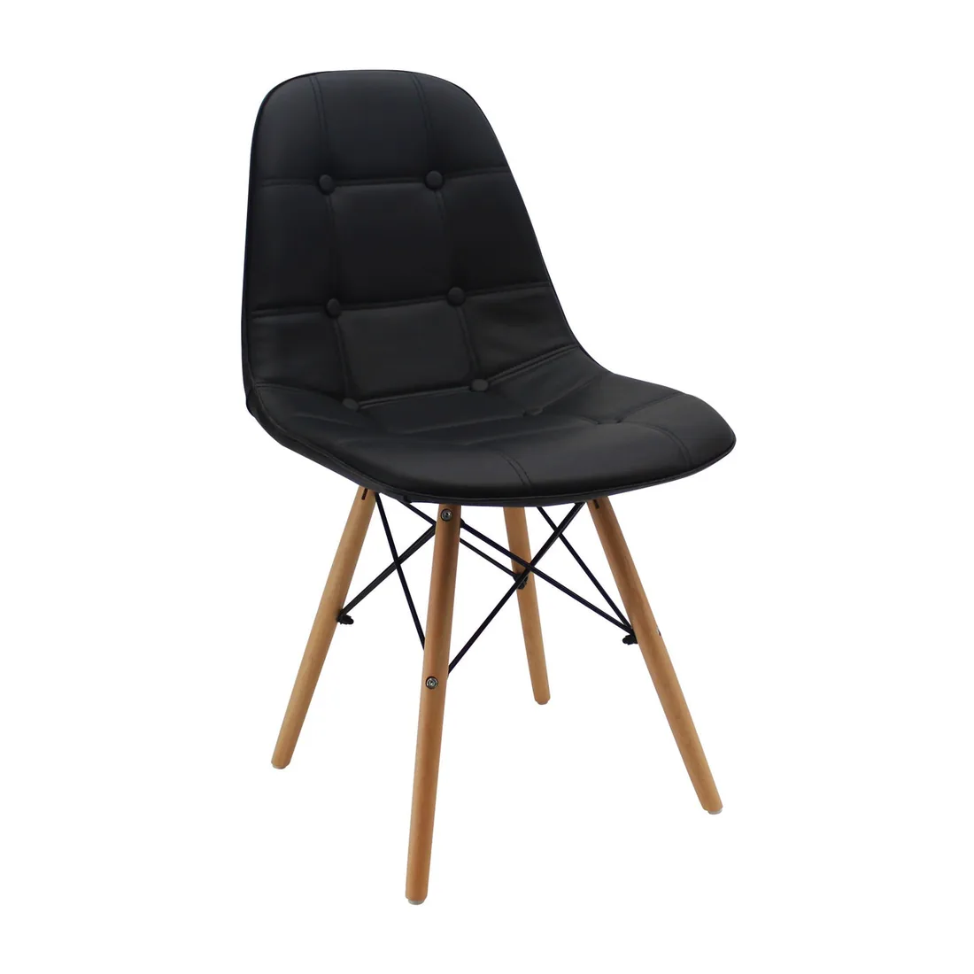 Silla DKR Botones tipo Eames Negra