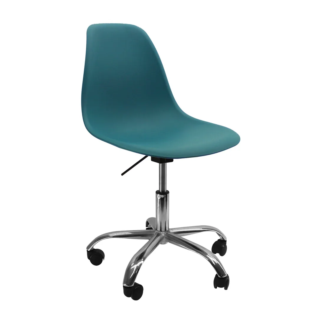 Silla DKR con Ruedas Eames Azul Petróleo