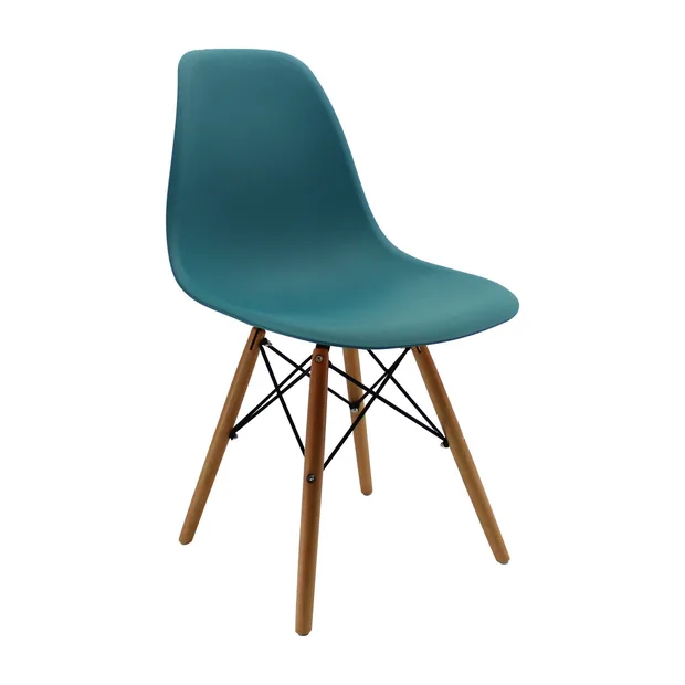 Silla DKR tipo Eames Azul Petróleo